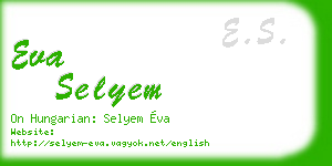 eva selyem business card